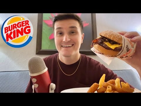 ASMR Eating NEW Burger King Bacon Burger Mukbang 🍔🍟
