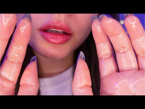 ASMR Face Touching & Personal Attention (Oil Massage, Mouth Sounds, Layered)