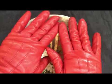 RED LEATHER GLOVES 🙌  Whisper in Dutch [[ASMR]]