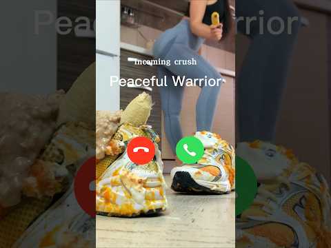 Pea vs. Banana Oats in Sneakers! Oddly Satisfying Food Crushing! ASMR