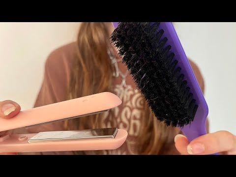 ASMR Straightening your hair | Hair brushing | Hair straightening | Hair combing | no talking