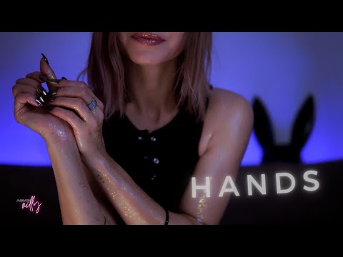 ASMR | Long Nail Tapping & Hand Rubbing | Glitter ASMR (No Talking)