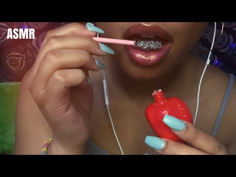 ASMR | Tropy Fruits 🍓 Lipgloss Application 👄, Tapping, 💋 Random Tingles ✨