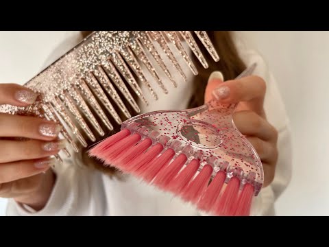ASMR Scalp check + hair care ( whispered) Lo-fi | hair combing | camera combing