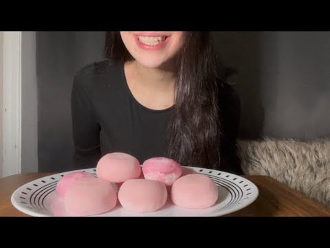 PINK MOCHI ICE CREAM PARTY ASMR EATING