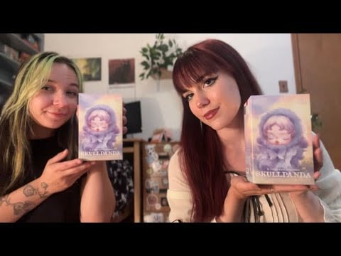 ASMR popmart blind boxes unboxing w my sister