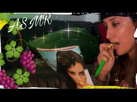 ASMR Magazine Page Turning and Eating GRAPES 🍇 (no talking 🤫)