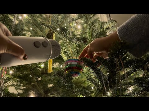 ASMR | Christmas tree tour, ornament sounds, and whispering 🎄💤