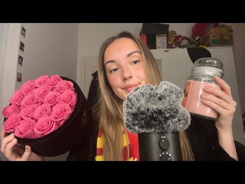 ASMR Pink triggers for valentine’s day & whisper rambles 🌹✨
