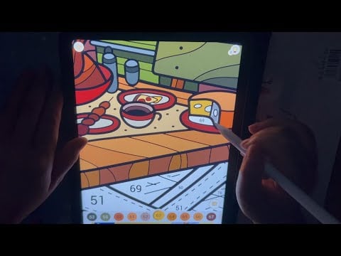 😴 iPad ASMR - Super relaxing paint by number (1 hour) - clicky  & Counting