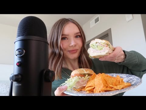ASMR | eating a jersey mike's sub + donut *chewy sounds*