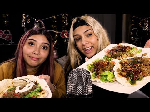 COMIENDO TACOS MUKBANG CON MI AMIGA (Saludando miembros al final)