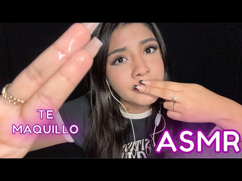 ASMR ESPAÑOL / TE MAQUILLO con mis MANOS + visuales EXTREMOS y relajantes