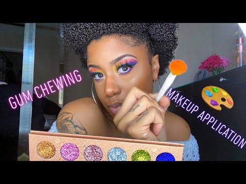 ASMR | Makeup Roleplay (Gum Chewing + Keyboard Typing)