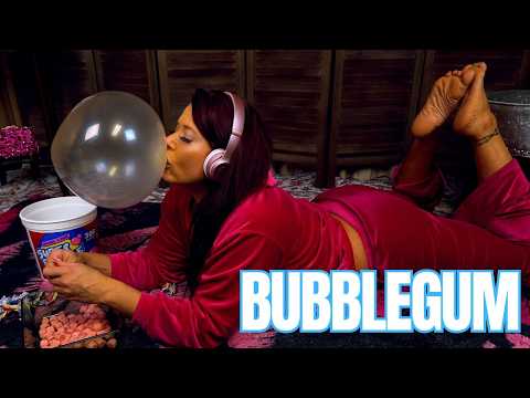 ASMR Bubblegum Chewing | 90 Pieces Unwrapped Bubble Blowing Compilation