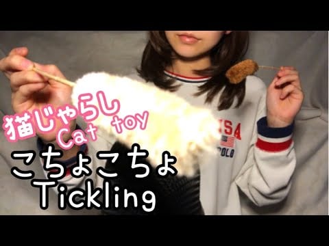 くすぐられ好き集まれー！Tickle you with cat toy.