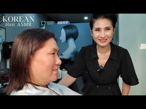 미용실 ASMR 백모 황갈색 #뿌리염색 White hair tan #rootdye/Korean Hair Salon