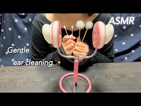 【ASMR】綿棒と耳かきを使った耳に優しい眠れる耳かき音♪✨️ Gentle sleeping earpicks using cotton swabs and earpicks🥱💭