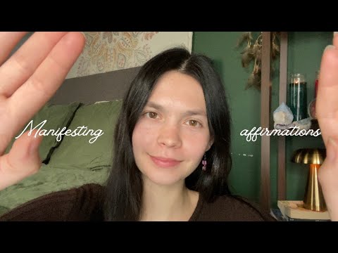 ASMR affirmations to manifest in your sleep | attracting abundance (hand movements, face brushing)🌟