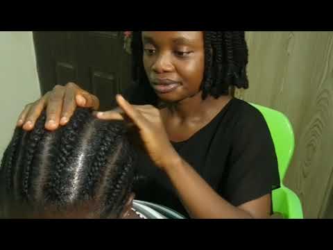 ASMR Scratching between braids, Scalp massage & scalp oiling