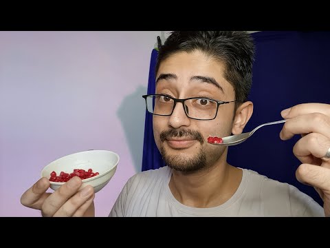 ASMR Whispering and Eating Anaar  (Recovering from Fever!)