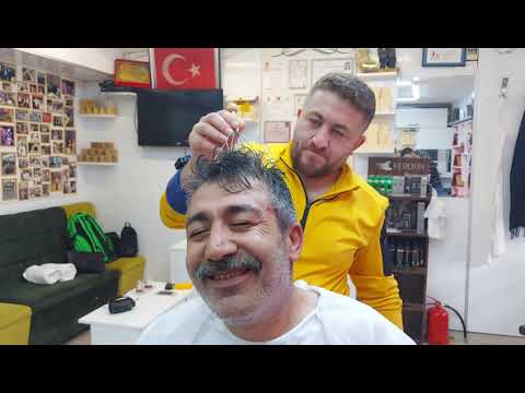 ASMR TURKISH BARBER WITH SLEEP HYPNOSIS @asmrcambeylimassageHAIR WASH PERFECT MASSAGE ON THE CHAIR