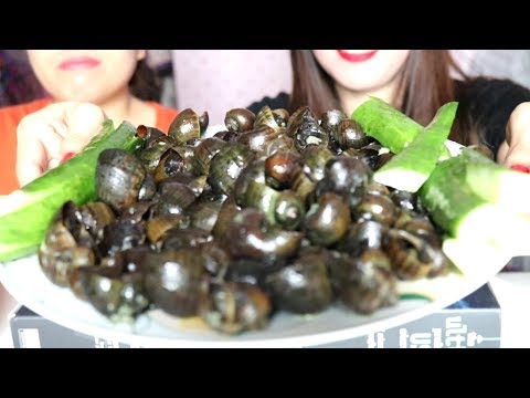 ASMR Escargot Snails Eating Sounds (Exotic Food)