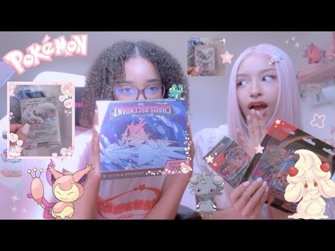 ASMR | Opening￼ Pokemon Chaos Rising ￼with my sister !💞 (franglish)