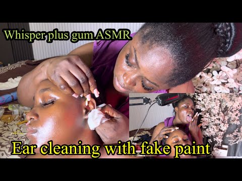 ASMR ✨Soft Whisper Fake spit paint, Vitamin E oil,Aggressive head massage,Ear cleaning + Massage