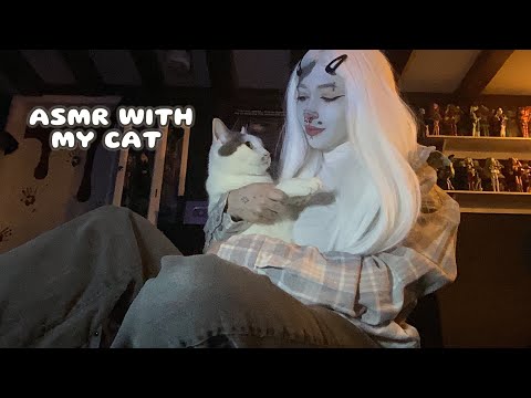ASMR With My Cat | Tapping, Scratching, Meowing, Whispering 