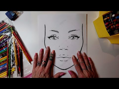 ASMR [Hands Only]- "Makeup" On A Paper Face 💄👄