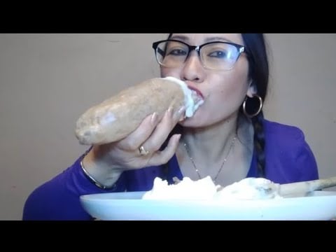 BEAN BURRITO WITH VANILLA ICE CREAM 