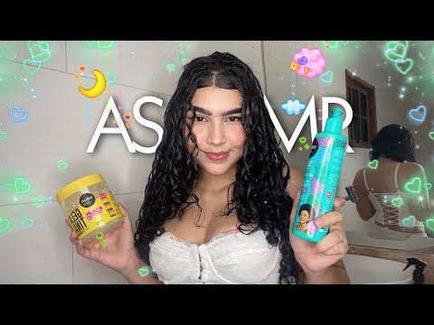 ASMR: FINALIZANDO MEU CABELO CACHEADO  🌸