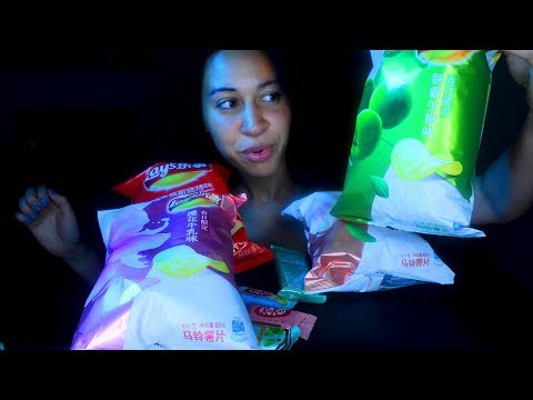 4 WILD ASIAN CHIP FLAVORS! *ASMR* + JAPANESE KIT KATS