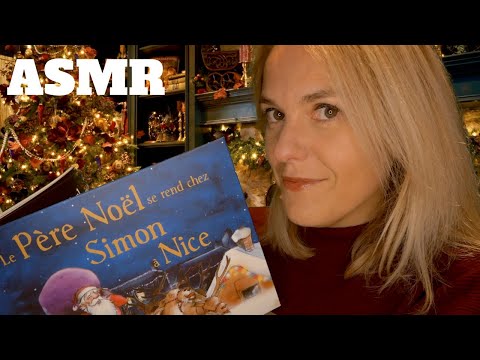 ASMR FR 📚 Lecture chuchotée de Noël au coin du feu (son ajouté crépitement)
