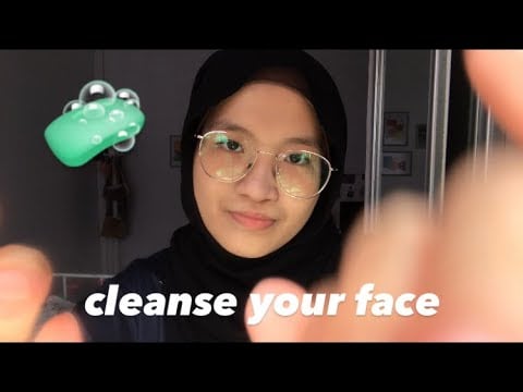 ASMR Clean Your Face (layered sounds, tapping, liquid sounds) *soft spoken*