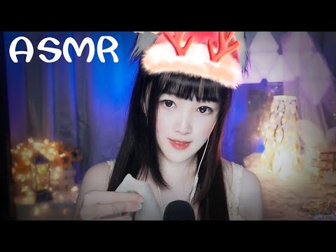 【ASMR 直播录像vol 95】助眠解压，嚼吸管黏住耳朵，采耳泡沫洗头，清爽除垢