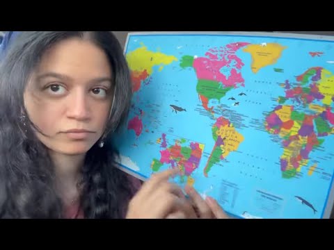 asmr • latina crinkly world geography (continents)