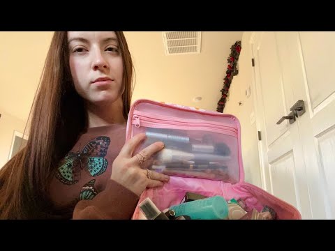 ASMR Doing Your Makeup & Soft Spoken Rambling 🩷 (REAL MAKEUP SOUNDS & RUMMAGING)