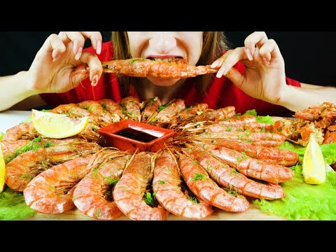 ASMR GIANT SHRIMP, SEAFOOD SAUCE (EATING SOUNDS) NO TALKING | LILIBU-ASMR