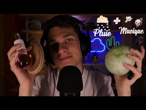 ASMR Français + pluie et musique | 4 triggers pour bien dormir 🌈😴