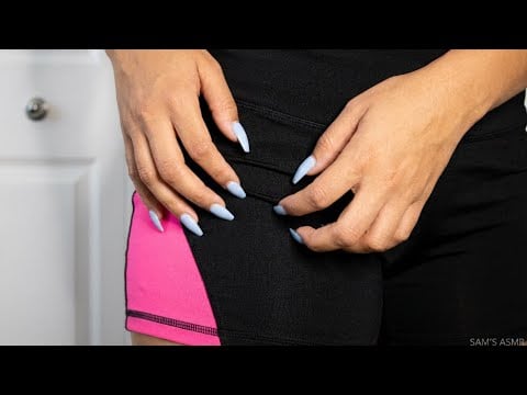 ASMR ｜Fabric Scratching Different Short Leggings With Long Nails✨