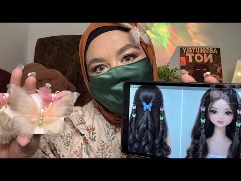 ASMR - Hijabi Hairstylist does your Fall butterfly hairstyle 🍂🤎🦋🍁🎃 