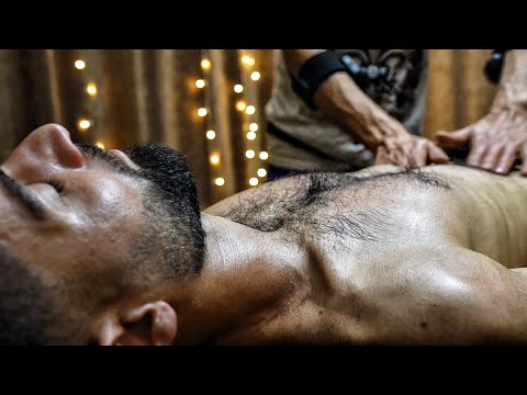 Hairy Man Getting Full Body ASMR Massage by Intense Pressure Of Professional Massage Therapist