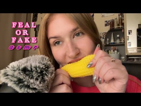 асмр отгадай real or fake food/asmr eating fake foods/ mouth sounds 