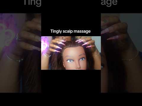 Scalp scratching #asmr #asmrtriggers #longnailsasmr