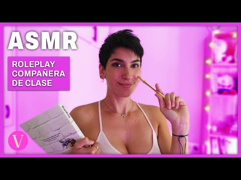 ASMR | ROLEPLAY Soy tu compañera de clase | MOUTH SOUNDS + Inaudible + Susurros