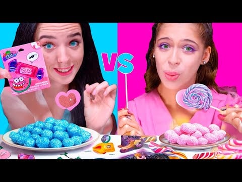 Asmr Pink Vs Blue Candy Race: Closed Eyes Edition! Best Compilation