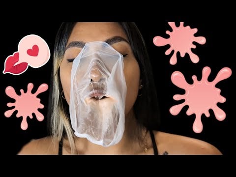 ASMR Messy Bubblegum Chewing Mouth Sounds , All Size Bubbles
