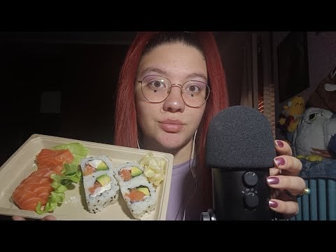 SUSHI MUKBANG (Eating Sounds)🍣😍💜 | ASMR ITA